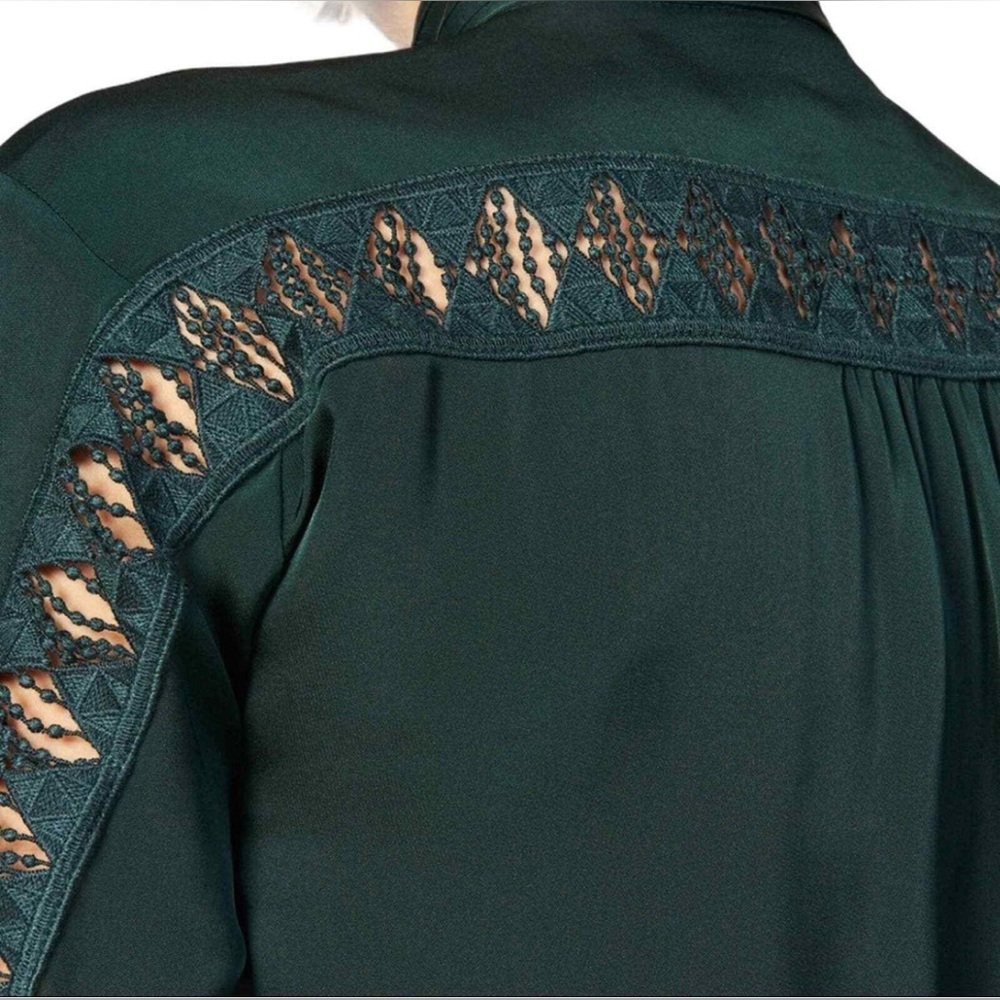 Sandro Green Verden lace blouse- like new!!